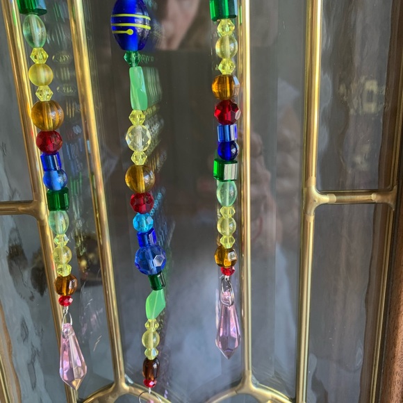 Colorful Handmade Beaded Crescent Moon Sun Catcher - Picture 4 of 12